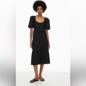Aritzia Little Moon Black Poplin Dress